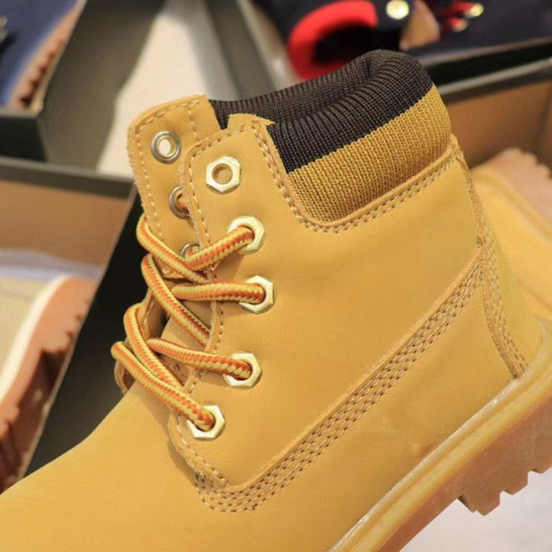 Factory Direct Delivery of Rhubarb Boots, High-Top Casual Waterproof Outdoor Boots for Boys and Girls, Boots and Children's Shoes