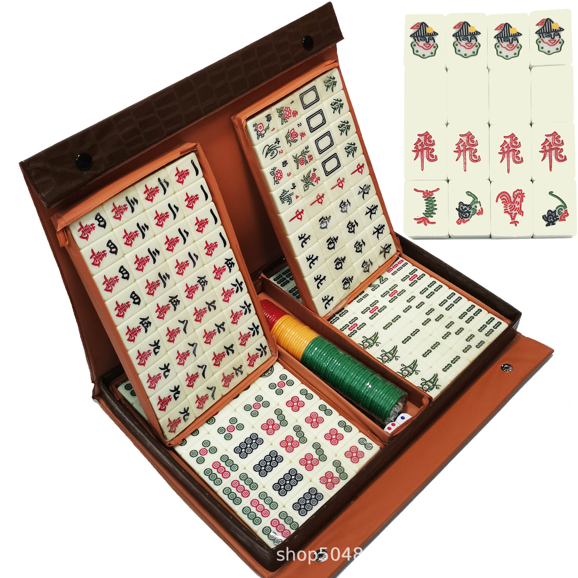 Malaysia Vietnam Singapore Medium-Sized Melamine Mahjong Tiles 30mm Multi-Color Hand-Crafted Mahjong 160 Tiles