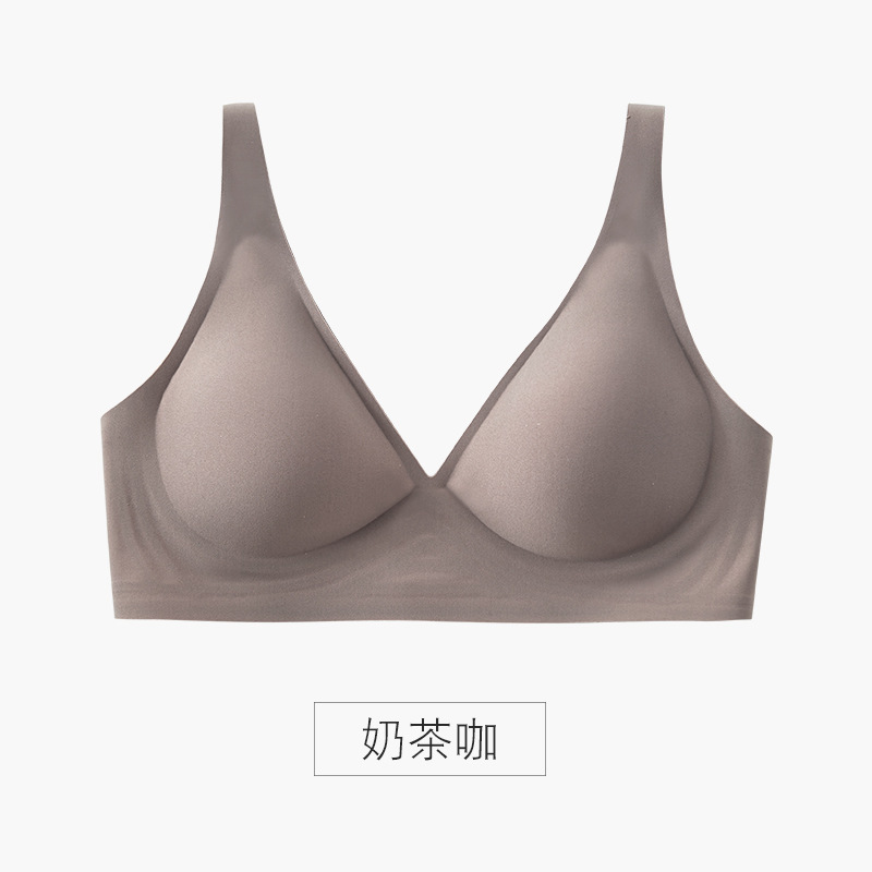 Sujiliangpin ゼリーストリップシームレス下着女性用プッシュアップ乳房縮小抗たるみ 3D ソフトサポートワイヤーフリーブラジャー|undefined