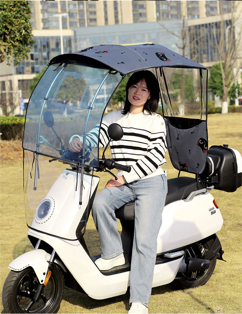 New Electric Vehicle Canopy Detachable Folding Telescopic Thickened Sun Protection Motorcycle Parasol Umbrella Rain Cover Canopy