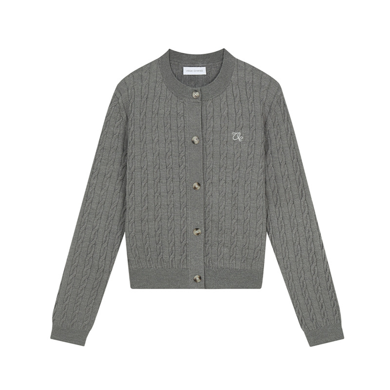24 invierno Puyuan [en stock] Cardigan de punto de torsión para mujeres otoño invierno de la universidad