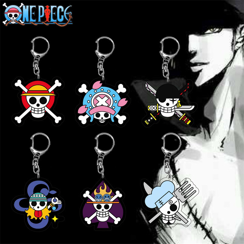 One Piece Skull Logo Luffy Keychain Character Star Anime Cartoon Acrylic Pendant Decoration One Piece Skull Logo Luffy Keychain Character Star Anime Cartoon Acrylic Pendant Decoration