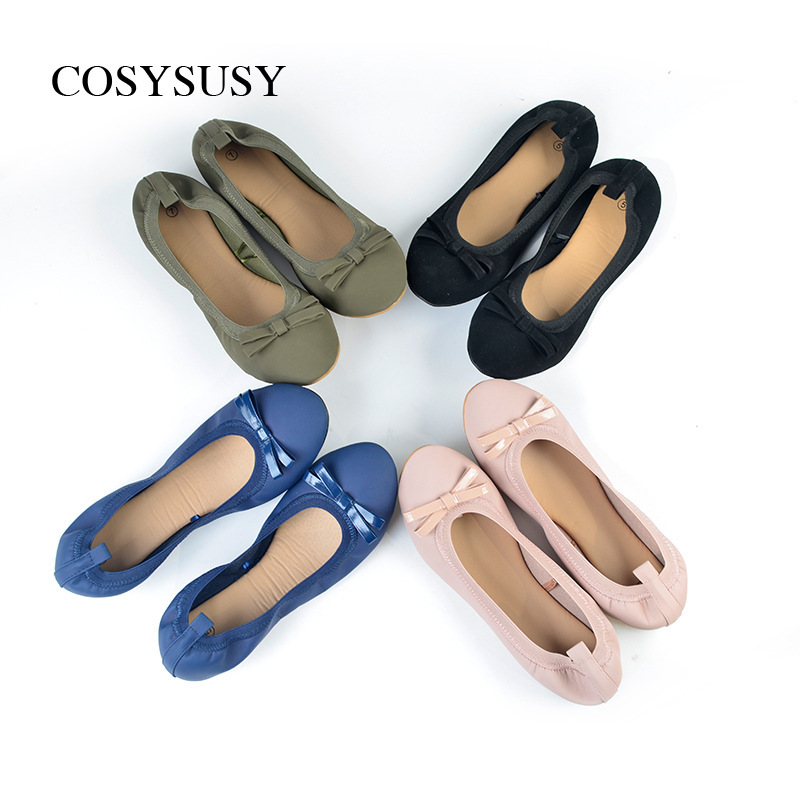 Foreign Trade Cross-Border Niuba Egg Roll Shoes for Women 2025 New Round Toe Soft Sole Curved Shoes Women Flat Shoes