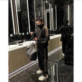 大码春秋季男士休闲运动两件套卫衣宽松显瘦时尚套装胖子潮300斤