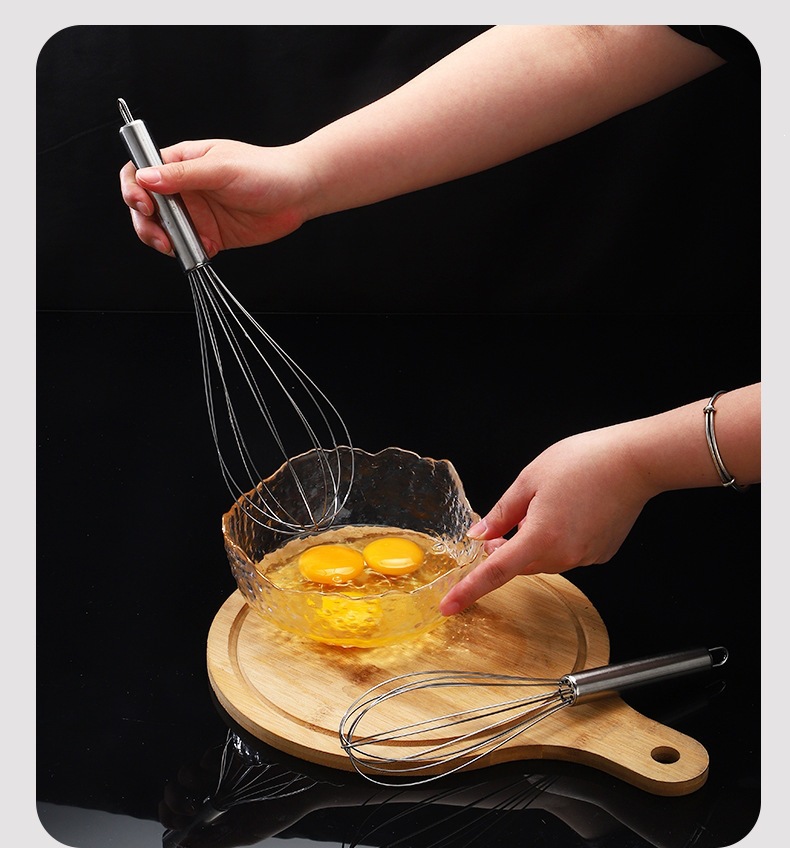 Stainless Steel Manual Whisk Hand Egg Beater Mixer for Baking Cream and Eggs Small 12 Inch preparation