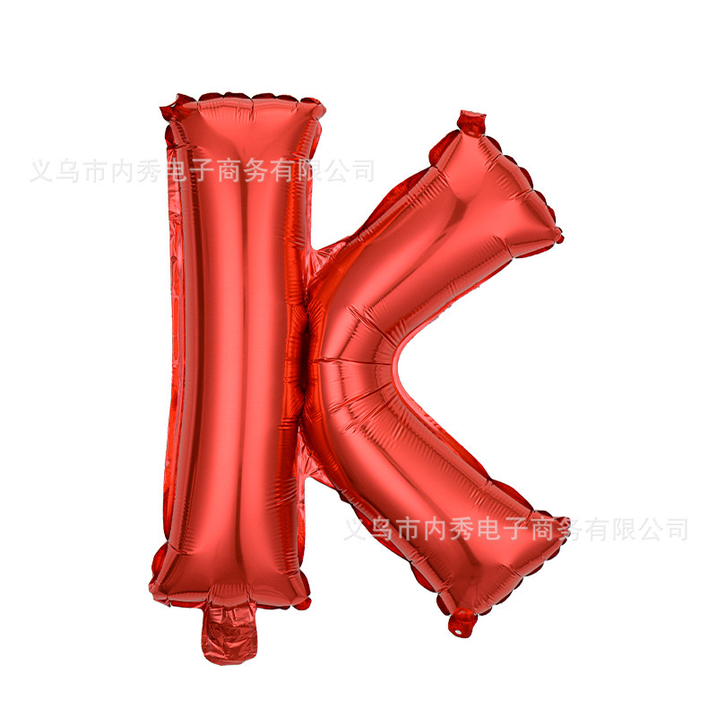Globo de letra de película de aluminio de 16 pulgadas, versión americana en mayúsculas, cuerpo delgado, pinyin en inglés, decoración de caracteres, globo de papel de aluminio AZ al por mayor