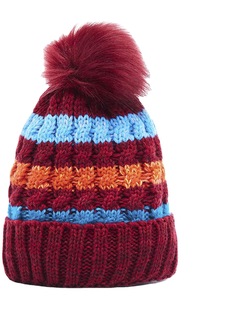 Factory Direct Supply of Customized Various Fashionable Warm Polar Fleece Lining Fake Fur Ball Jacquard Women's Knitted Hats