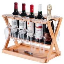 木质红酒架摆件葡萄酒收纳架实木家用桌面红酒展示架客厅酒架