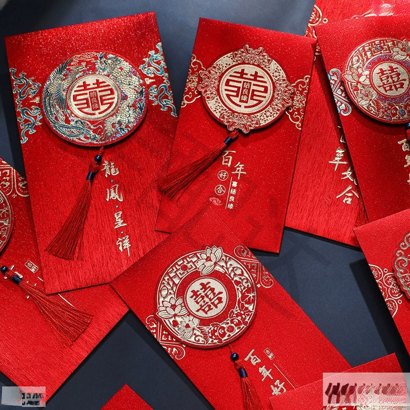 Свадебный красный конверт, красный конверт, свадебные принадлежности, красный конверт, десять тысяч юаней