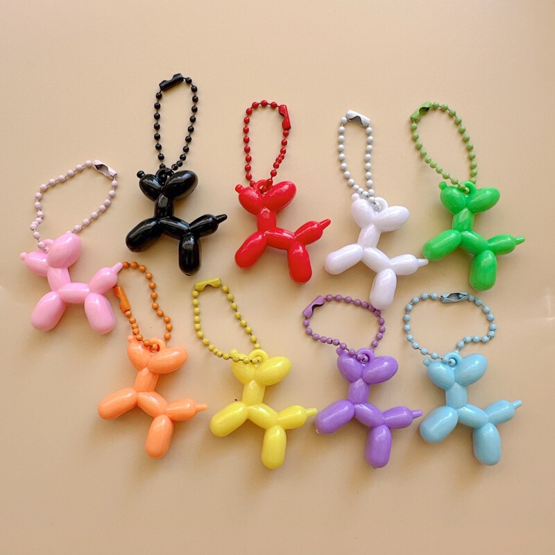 Colorful Solid Color Balloon Dog Decoration Pendant Cute Versatile Girl Bag Accessory DIY Hanging Decoration Dopamine