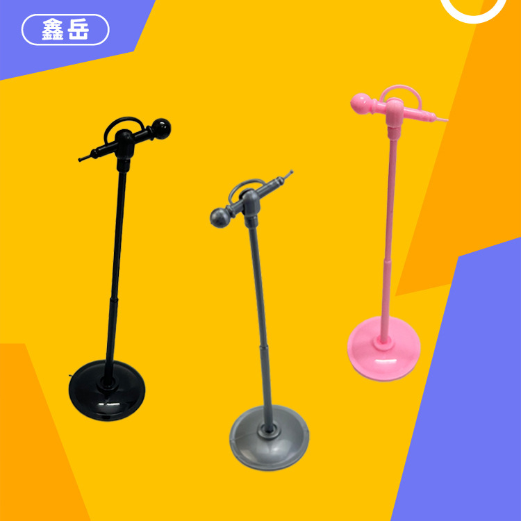 Mini Microphone Singing Microphone Holder Microphone Miniature Model Ornaments Children Play Home Toy Accessories Cross Border