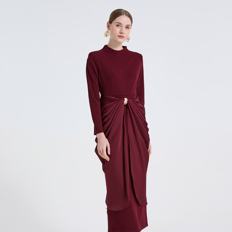 2026 New Fashionable Ladylike Design, Feminine Waist Slimming Look Dress, Hip-Covering Long Skirt