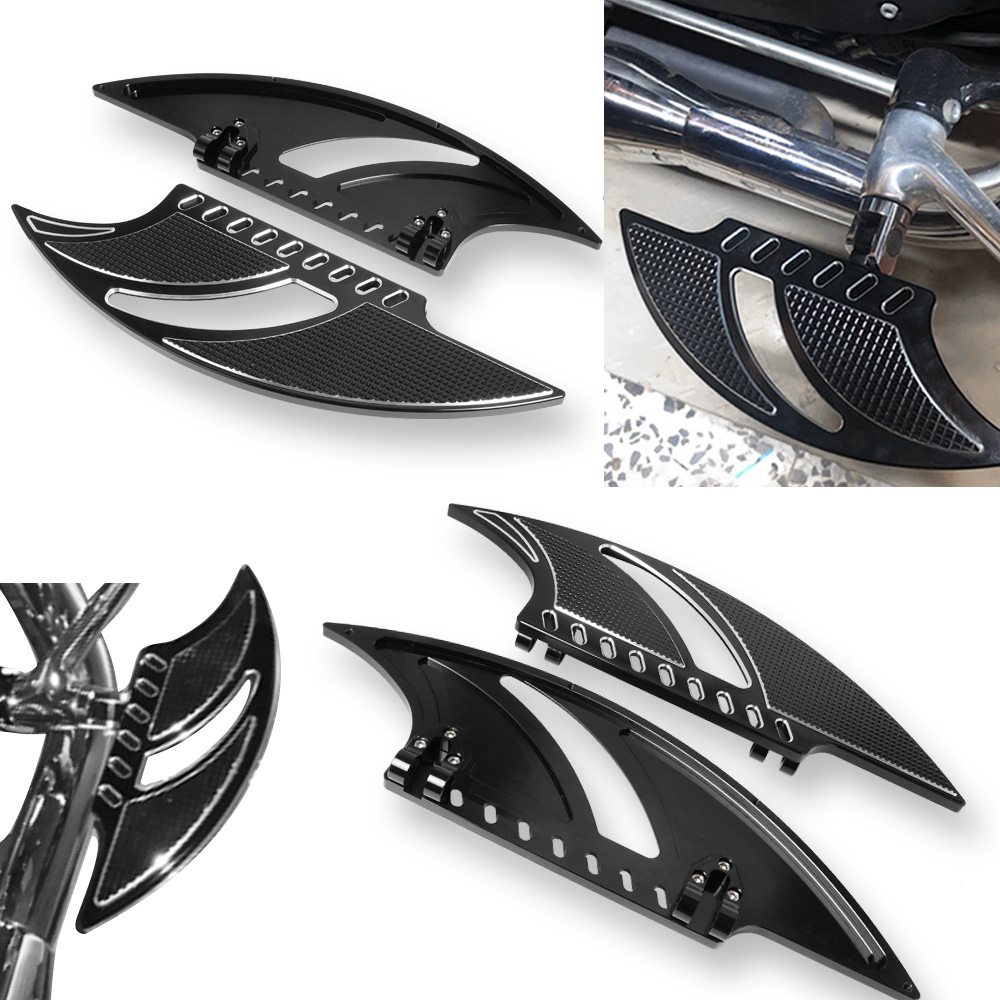 Suitable for Harley Glide Softail Modified Foot Pedals, Front and Rear Large Foot Pedals, Front Driver's and Rear Passenger's Foot Pedals, Anti-Slip