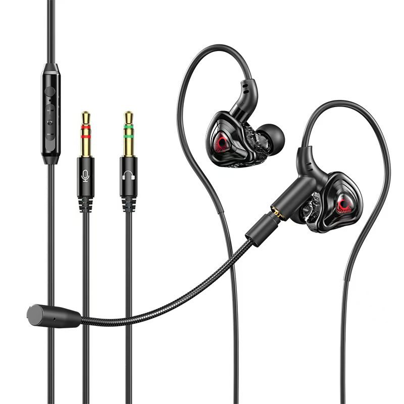 Auriculares de computadora de escritorio en la oreja dos en uno con cable e-sports juego dedicado USB Dual-plug auriculares con micrófono