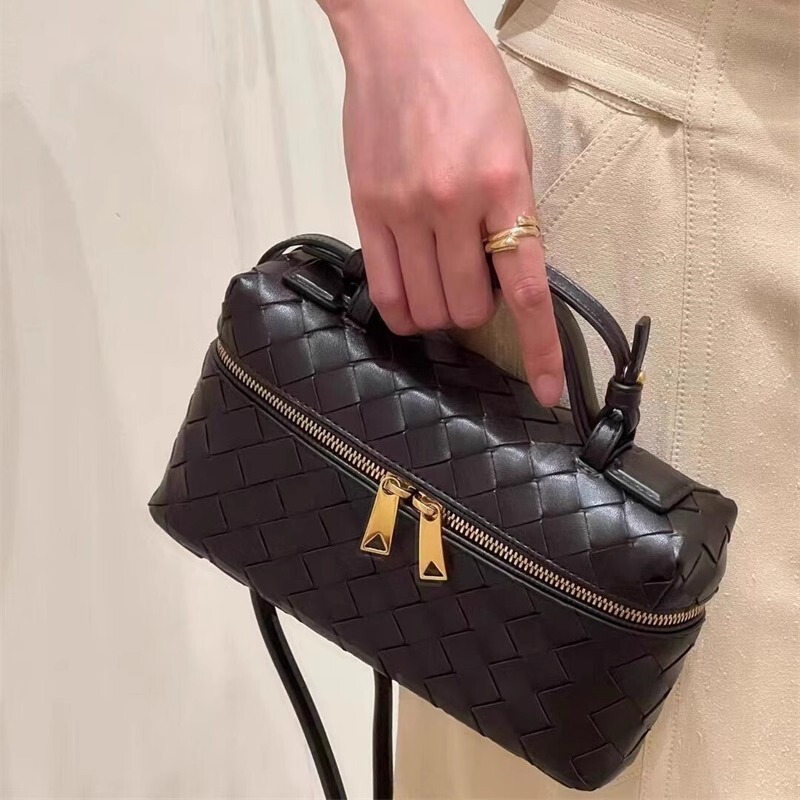 Bv Divani New Woven Box Bag Casual Fashion Handbag Genuine Leather Shoulder Crossbody Lunch Box Bag Women's Bag Cross-Border