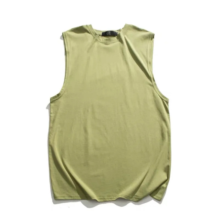 말차 그린 솔리드 컬러 조끼