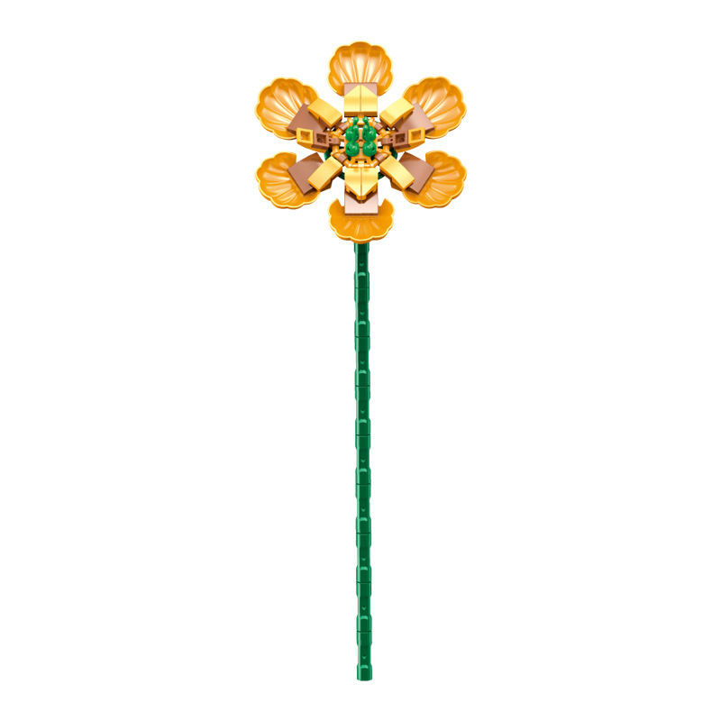 钻马积木花永生花束抱抱桶仿真花小颗粒积木DIY玩具七夕女生礼物|undefined