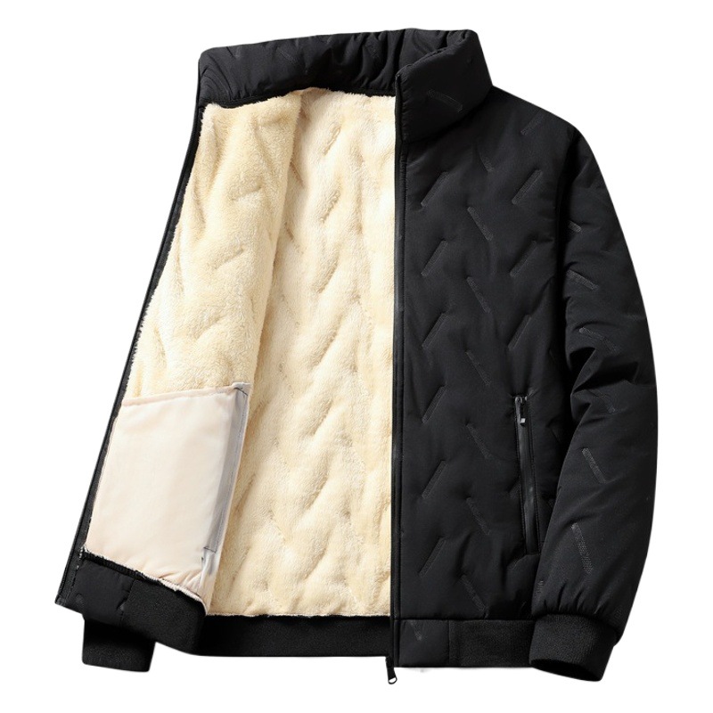 Abrigo de invierno acolchado de algodón para hombres 2023 Nuevo tamaño extra largo para hombre abrigo de algodón acolchado forrado de lana gruesa chaqueta acolchada de algodón de solapa cálida