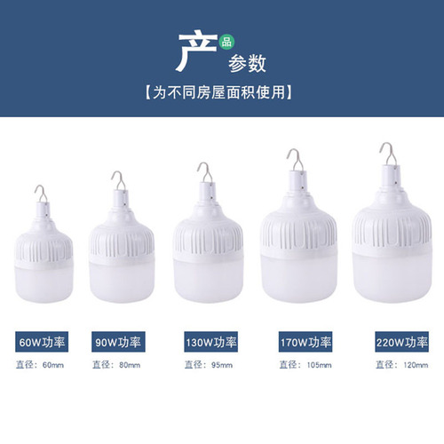 Manufacturer wholesale led rechargeable super bright light bulb emergency mobile night market street stall lighting energy saving outdoor camping light