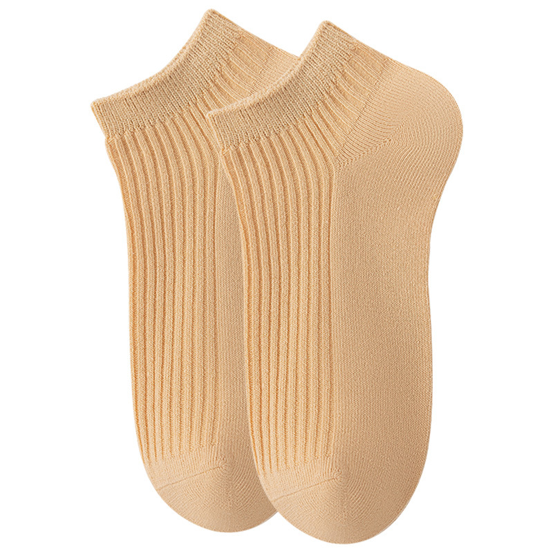 Calcetines de barco no caen calcetines de verano antideslizantes de doble aguja calcetines de algodón puro calcetines delgados calcetines de mujer transpirables calcetines invisibles