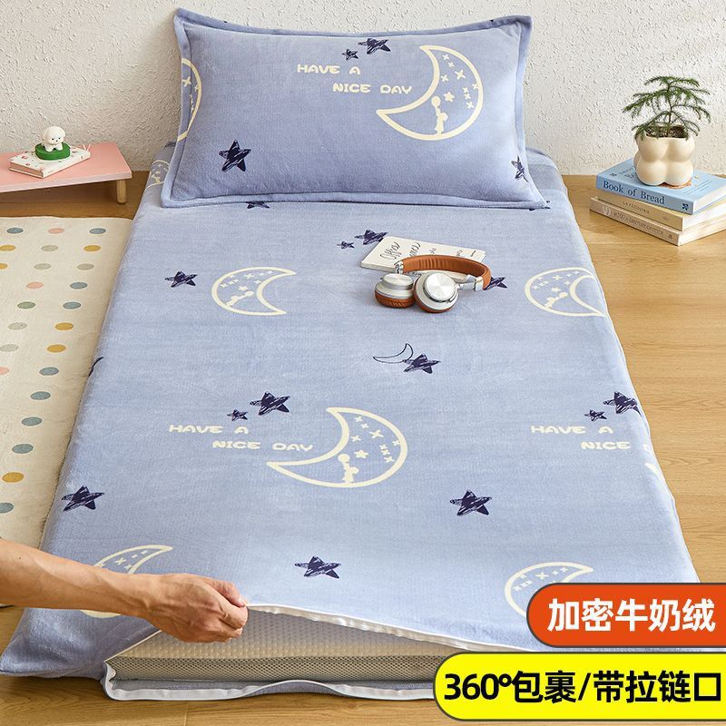 Invierno cálido con leche de veludo colchón cubierta colchón cubierta dormitorio universitario 90x190 colchón cubierta colchón