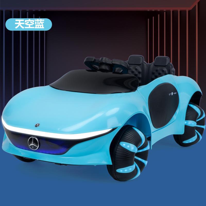 Nuevo Concepto de coche eléctrico para niños de cuatro ruedas doble coche de control remoto para bebés Coche de juguete recargable para niños puede sentarse Carro de bebé
