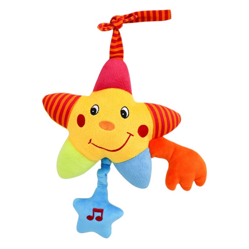 Juguetes para bebés 0-3 años de edad música juguetes de dibujos animados lindo estrella Luna girasol tire campana fábrica en stock al por mayor