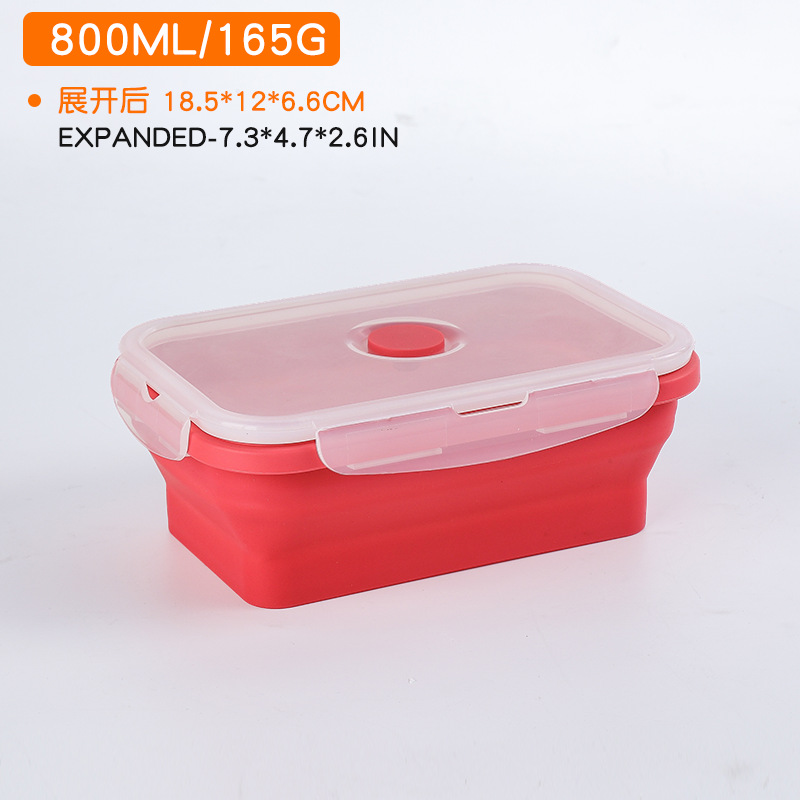 800ml tazón plegable de silicona de grado alimenticio