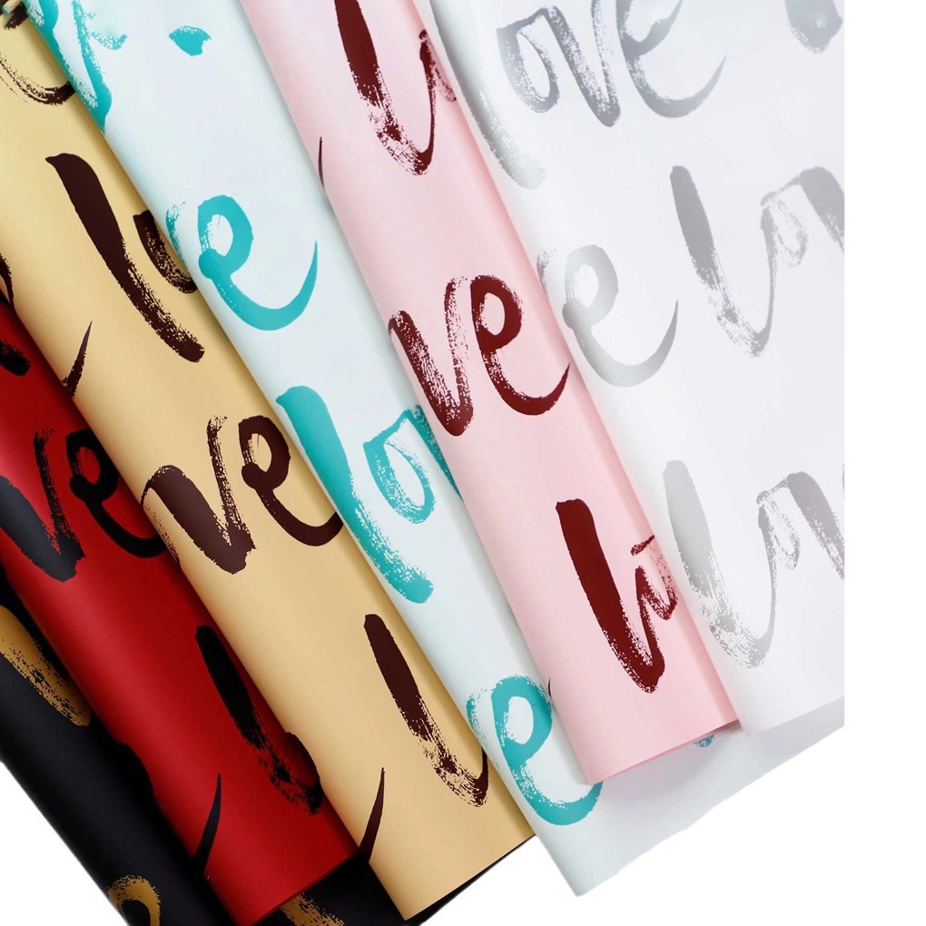 Li Zhi Ran Qixi Día de San Valentín nuevo amor impermeable flor embalaje de papel de paquete de flores papel de pluma