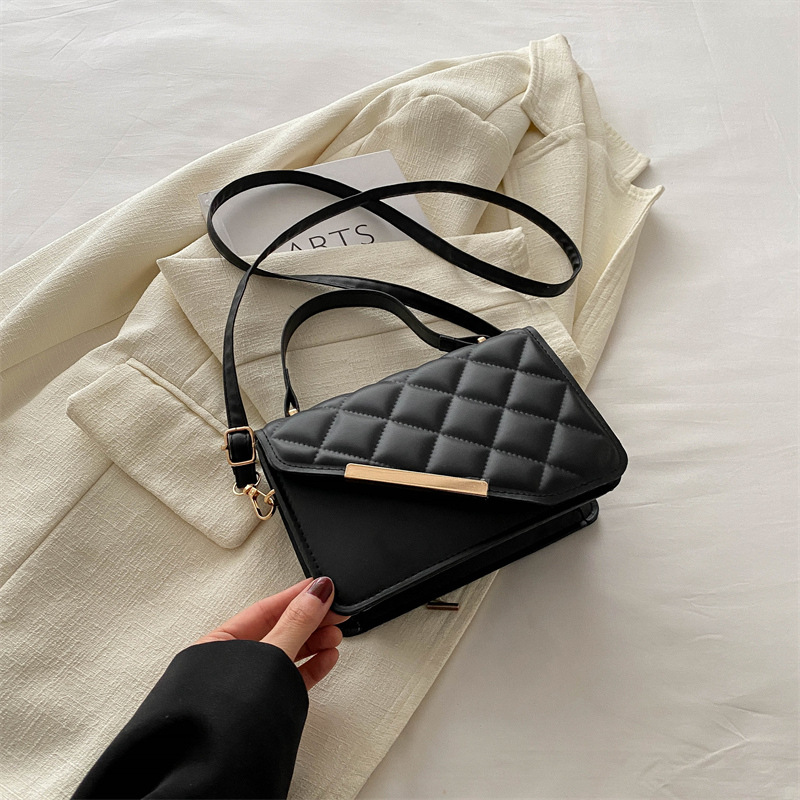 Linger retro bolso mujer 2024 nuevo bolso de hoja de aluminio inclinado bolso de mano pequeña bolsa de hombro coreana temperamento universal bolso de hombro