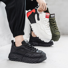 欧洲站男鞋2025春季新款皮面压花包底老爹鞋超软厚底爆款美式潮鞋