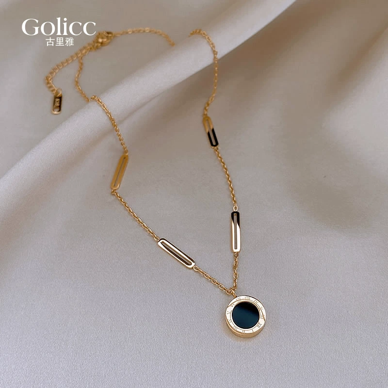 Двухстороннее титановое стальное ожерелье женское 2025 новый легкий роскошный нишевой дизайн высокого уровня шерстяная цепочка осенние и зимние ключицы аксессуары