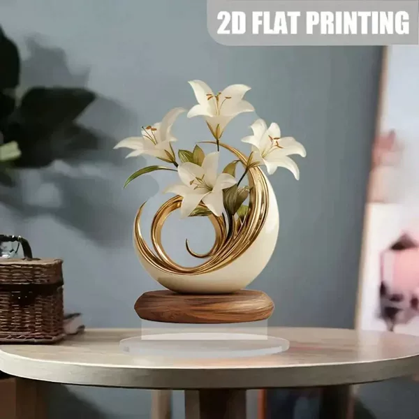 Acrylic Ornaments with a High-End Feel, Niche Christmas and Mother's Day Luxury Flower Desktop Stand, Living Room Home Decoration