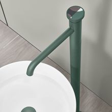 全铜落地式木桶立柱盆水龙头缸边式家用立式洗脸盆龙头冷热混水阀