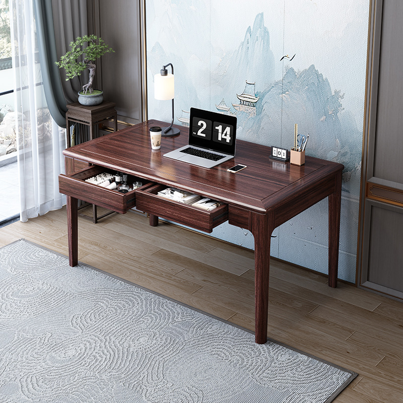 Nueva combinación de mesa y silla de té chino, mesa de té de oficina, tetera, balcón integrado, sala de estar, mesa de té, escritorio, silla de libro