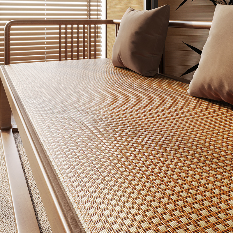 Cojín de sofá de madera maciza de estilo medieval, tapete de verano, cojín para silla, cojín de sofá de ratán y madera de sequoia, cojín de ratán antideslizante con sensación refrescante