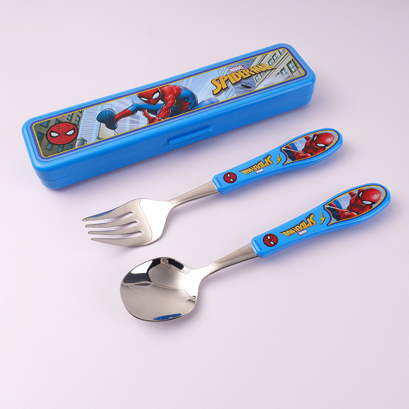 Disney Kidsren's Spoon and Fork Set 304 Stainless Steel Spoon and Fork Set for Boys and Girls, Cute Cartoon Fork and Spoon Tableware