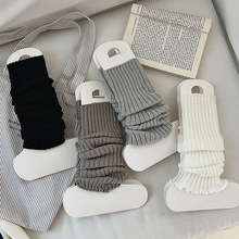 针织袜套白色袜子女小腿袜JK雪地靴子腿套秋冬保暖加厚长筒堆堆袜