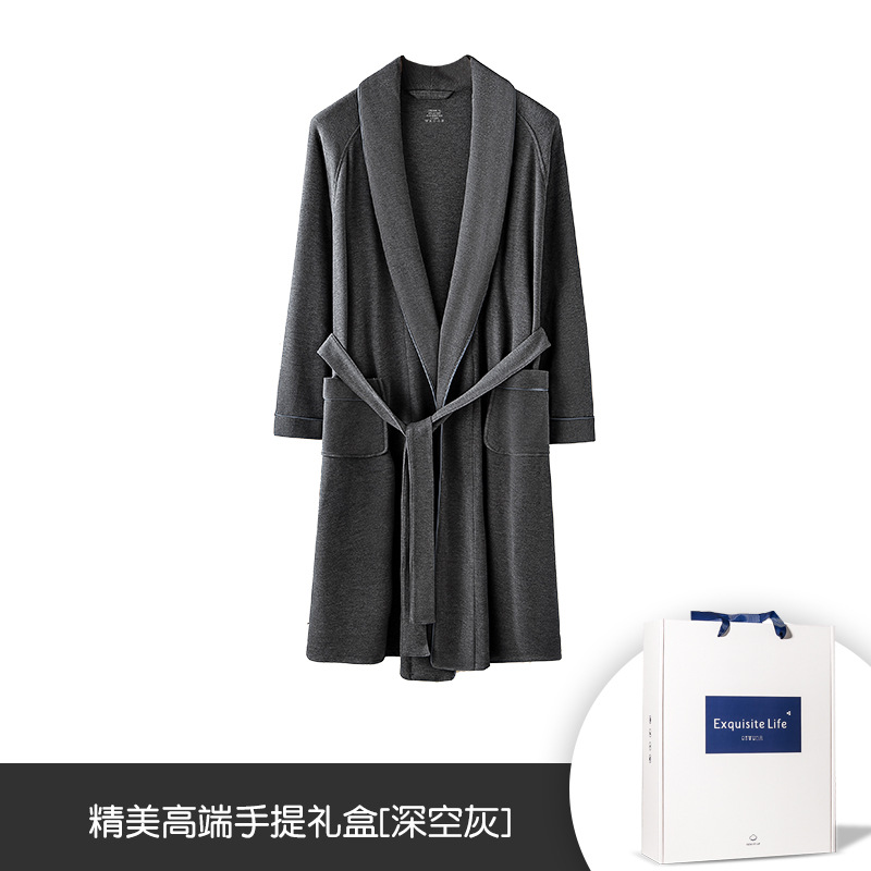 Pijamas largos de terciopelo de doble cara de lujo para hombres de otoño e invierno