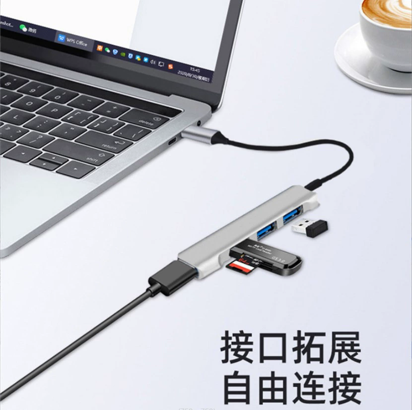 Type c otg expansion dock usb3.0 hub extender four-in-one split hub notebook dock