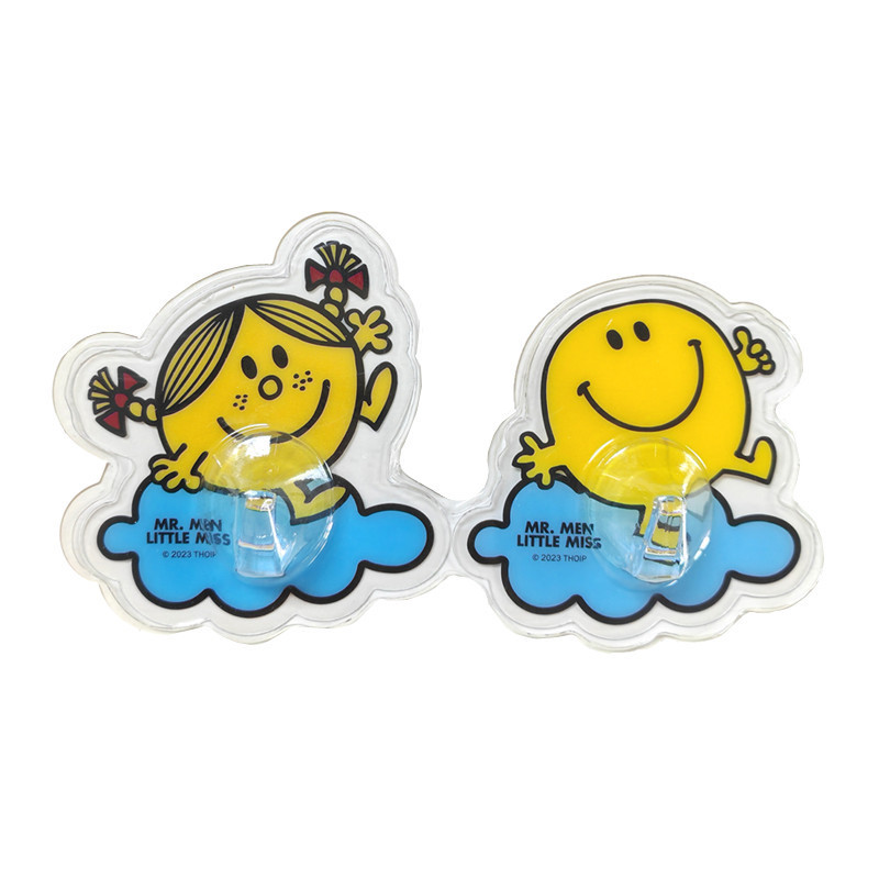 Liana Korean Smiley Face Super Sticky Nail-Free Seamless Adhesive Hooks 2 Pack