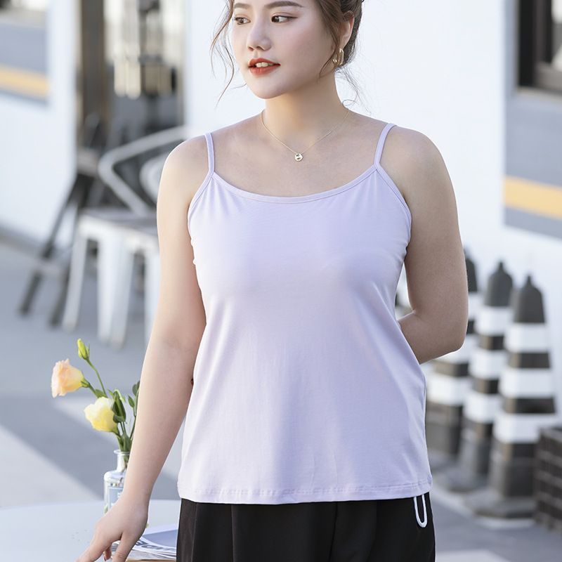 Plus Size Camisole 2307 Thick Cotton Non-Transparent Loose Fit Tube for Plus Sizes - Mena Shudan