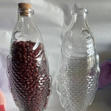 彩色玻璃瓶五谷丰登玻璃瓶工艺玻璃瓶幸运星瓶制作创意玻璃鱼瓶
