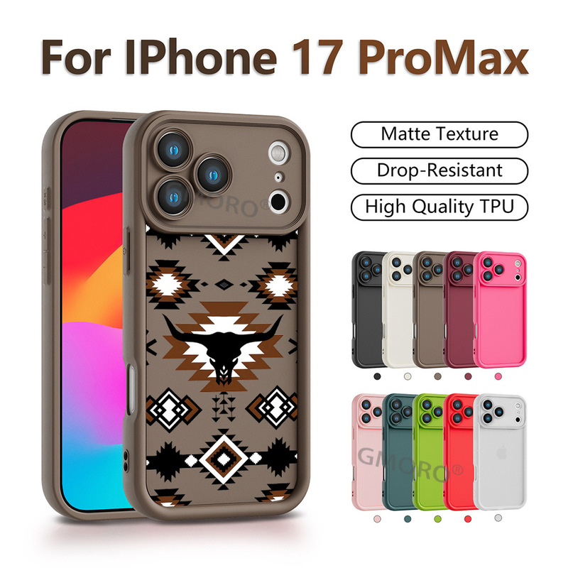Trendy Western-style geometric ethnic phone case for iPhone 18 Pro, featuring a unique and sophisticated stepped design