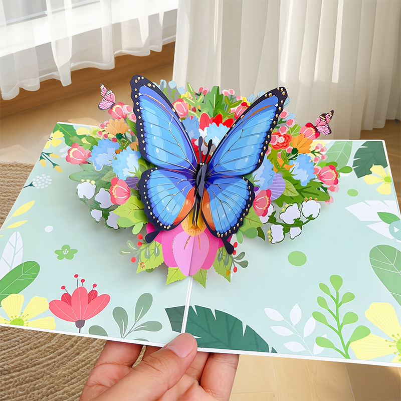 新しい教師の日立体グリーティングカード 3D 花束誕生日カード感謝祭ギフト教師のためのクロスボーダー工場卸売|undefined