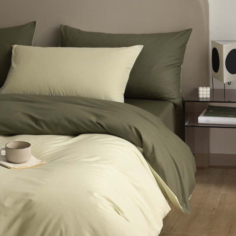 Cama de algodón de clase A de cuatro piezas de algodón 2025 nueva funda de edredón de alta gama sábana ropa de cama simple juego de tres piezas