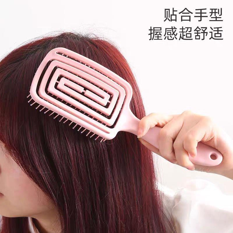 Peine curvo grande Peine de cabeza alto esponjoso Peine de pelo largo para mujer Peine especial de incienso para mosquitos Peine de costillas de airbag Peine hueco