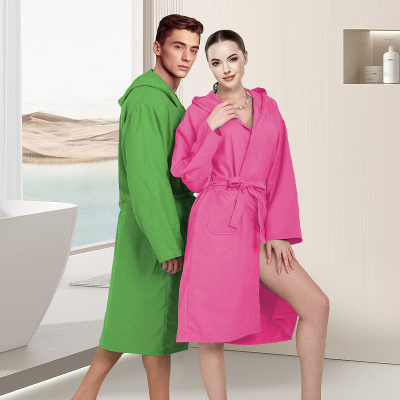 Europa y América secado rápido playa ropa de baño de doble cara lana de playa toalla de baño vestible capa capuchón bata de playa