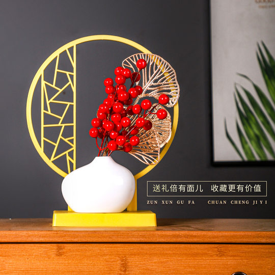 New Chinese Screen Ancient Moon Plum Blossom Wintersweet Welcome Pine Ornaments Retro Chinese Style Creative Zen Tea Table for Living Room