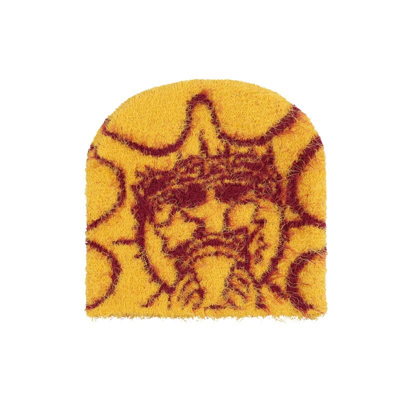 2025 modelos de otoño e invierno estilo europeo y americano transfronterizo moda salvaje frío y cálido patrón de dibujos animados patrón jacquard sombrero al por mayor